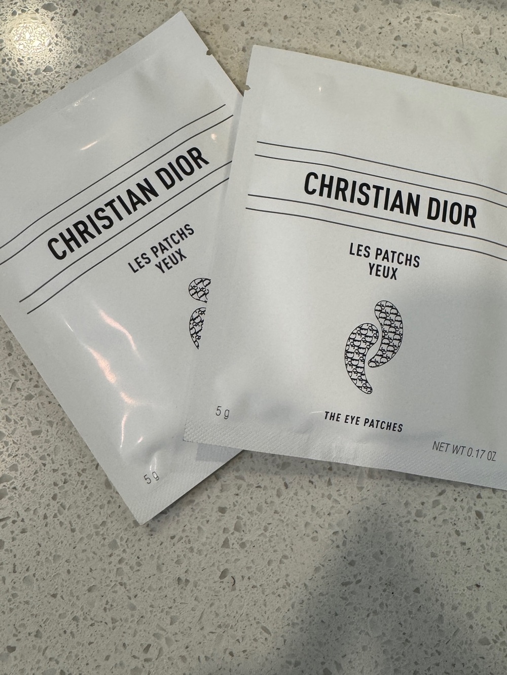 Set of 2! Pair ^^ Dior White Eye Patches Gray . Les Patches Yeux - Picture 4 of 8